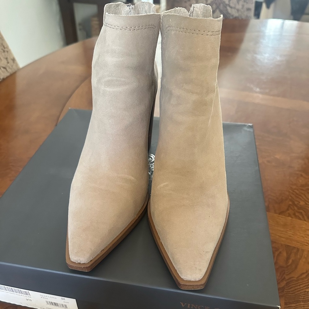 Vince Camuto Women's Beige Suede Ankle Boots